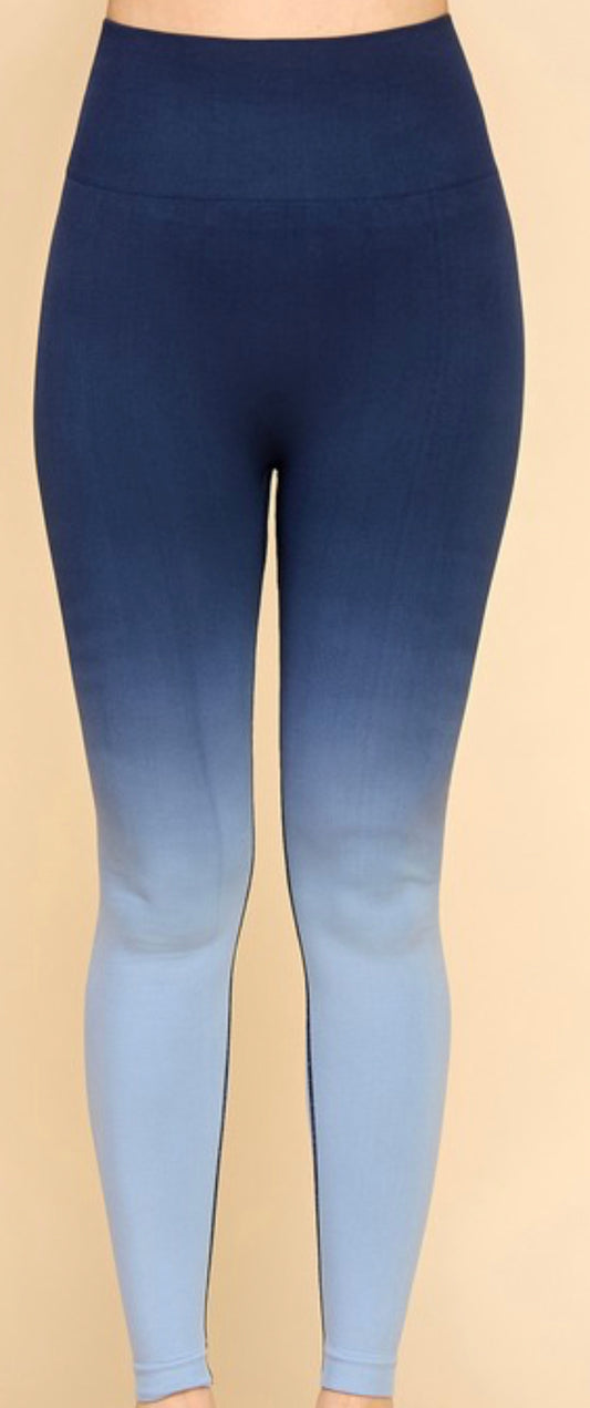 Ombré butt lifting leggings - navy/grey