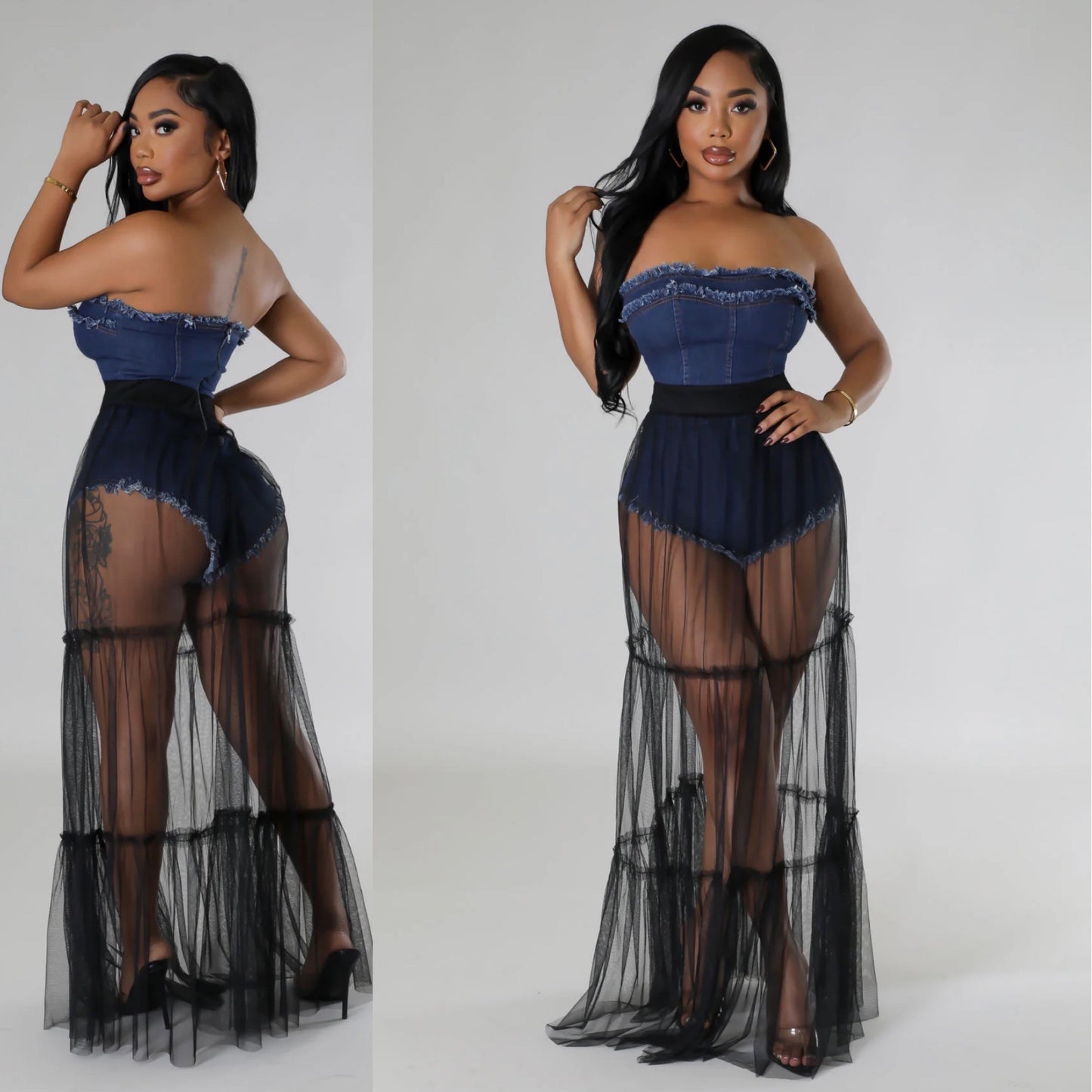 Allure Denim Romper