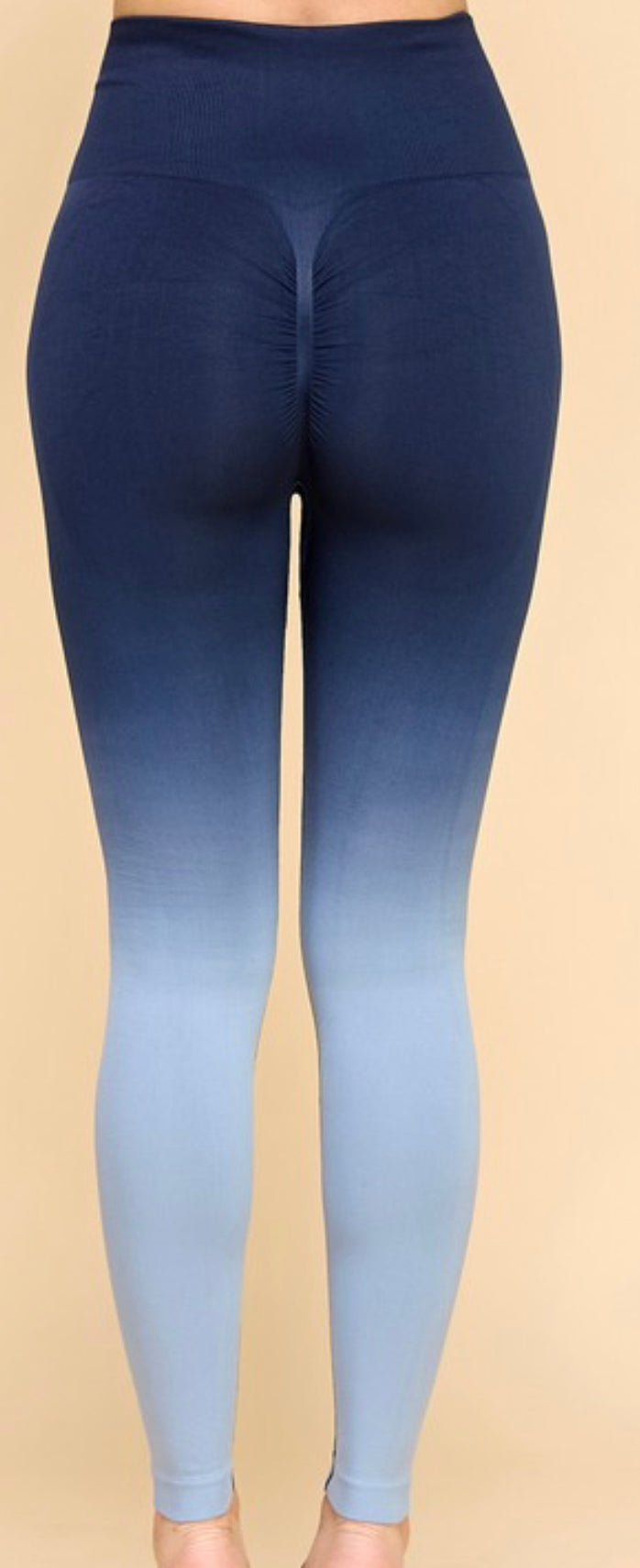 Ombré butt lifting leggings - navy/grey