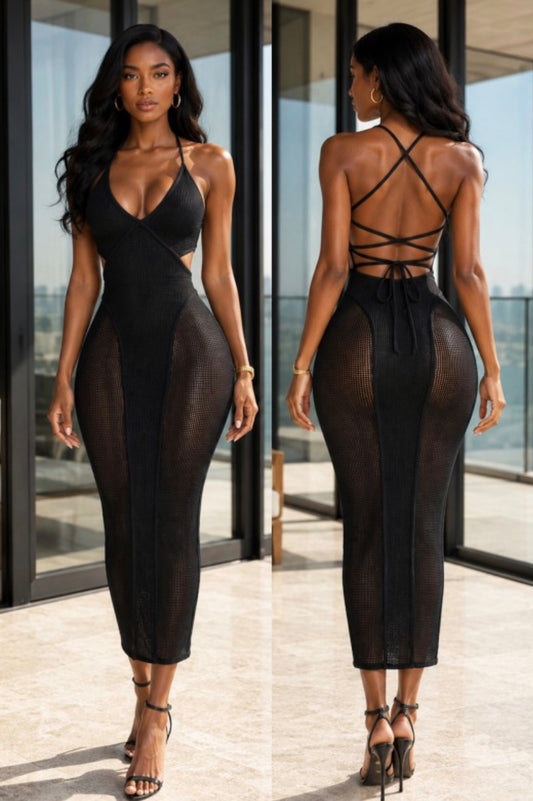 Icon Midi Black Dress