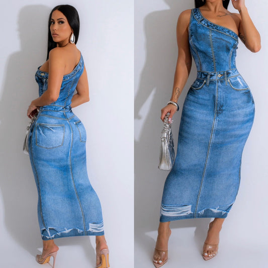 Dreamy Illusion Denim Dress