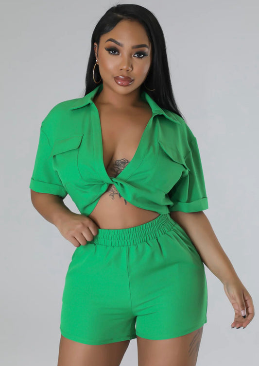 It's giving lucky Short Set