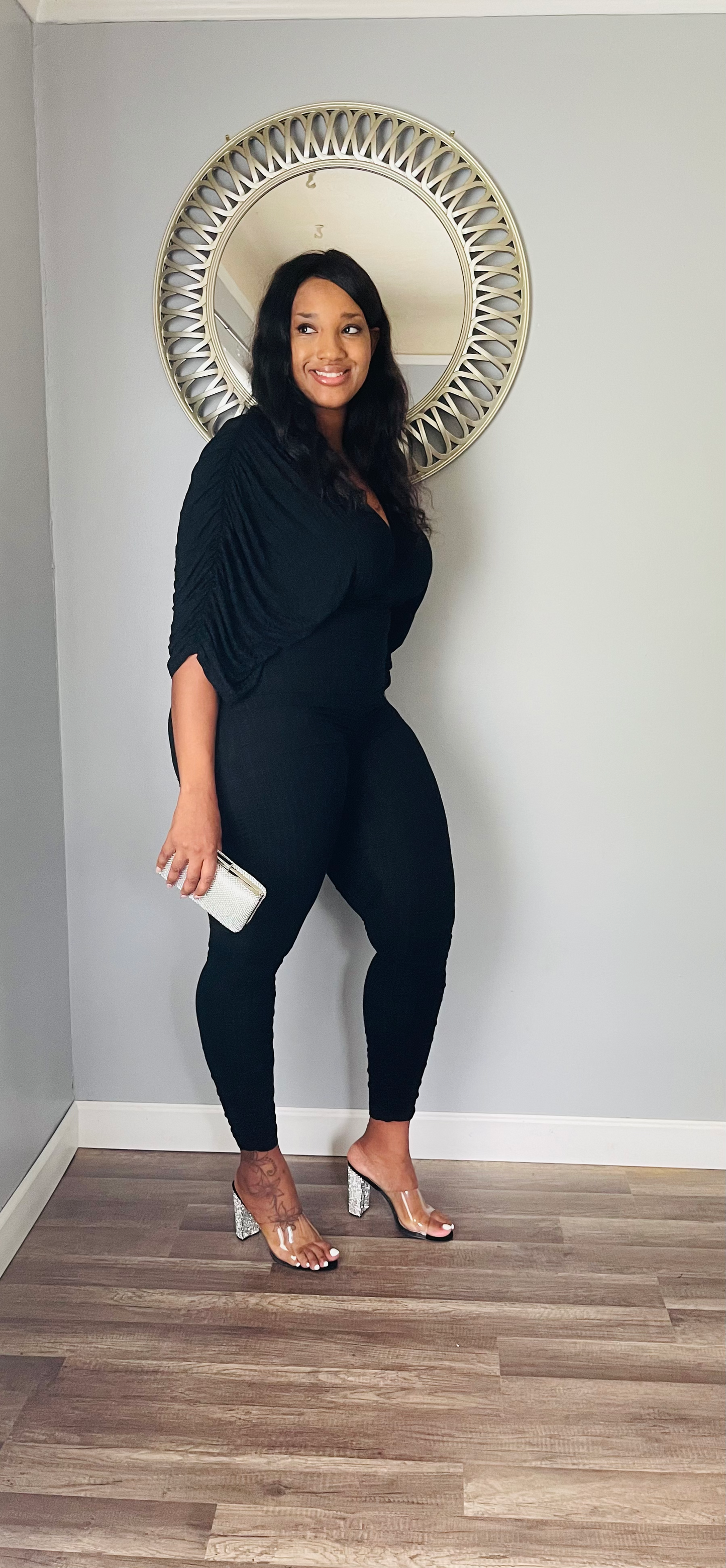 Patiently Waiting Black Jumpsuit