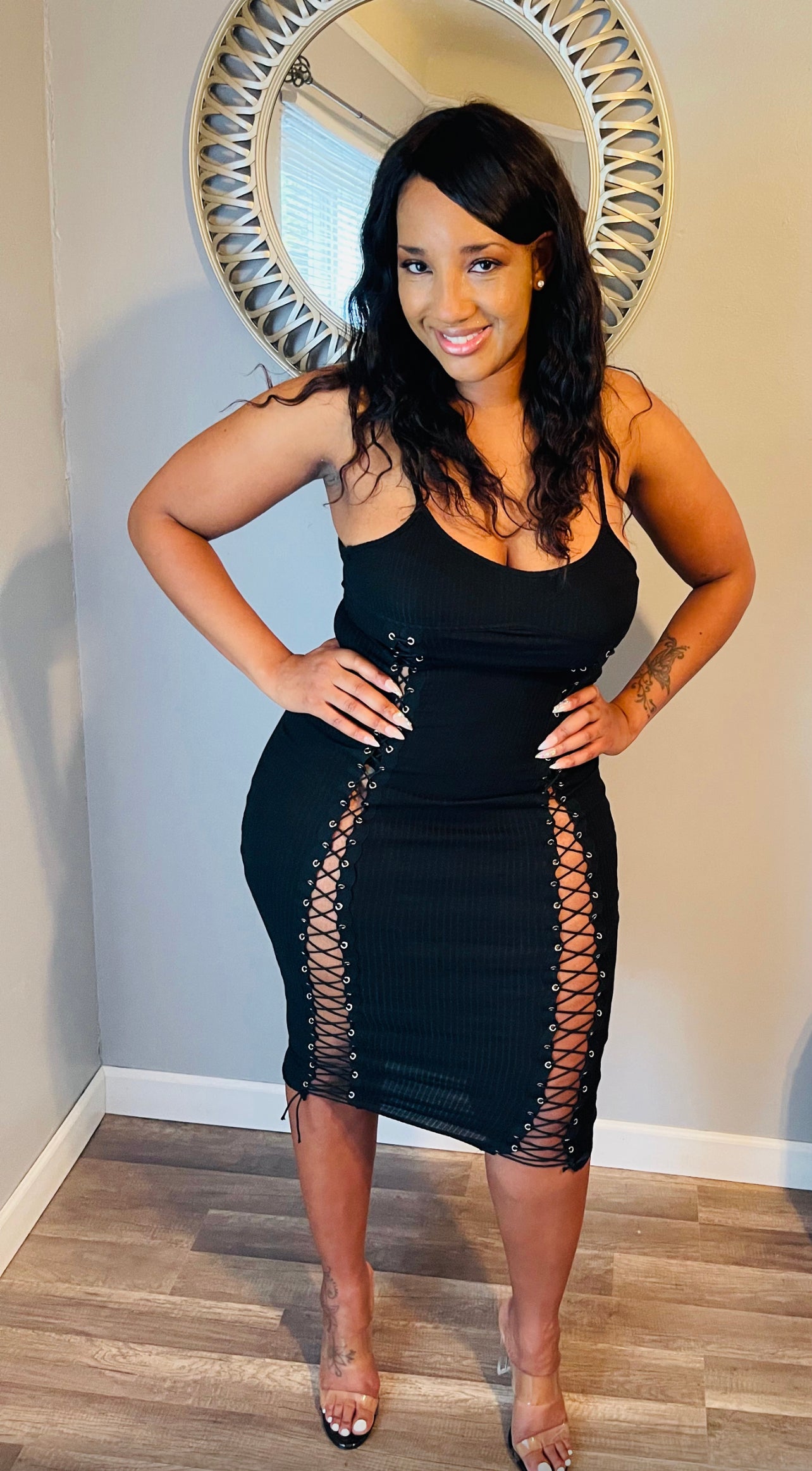 Embrace Lace Up Maxi Dress