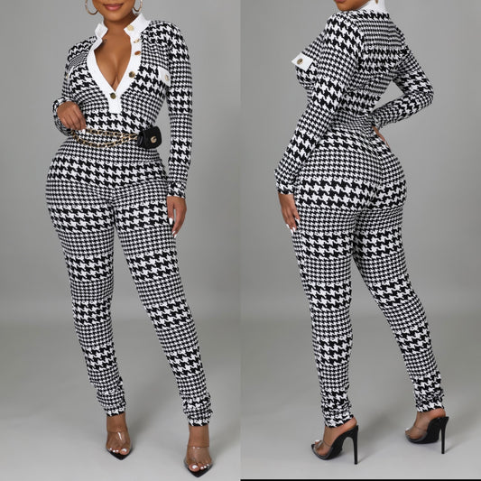 Envy You Black/White Jumpsuit