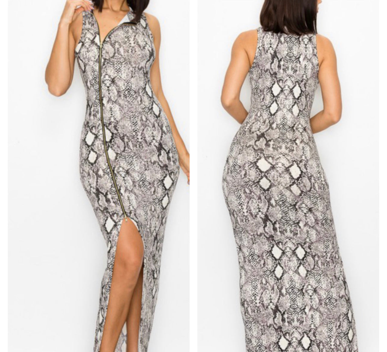Certified Zipper Snake Dress
