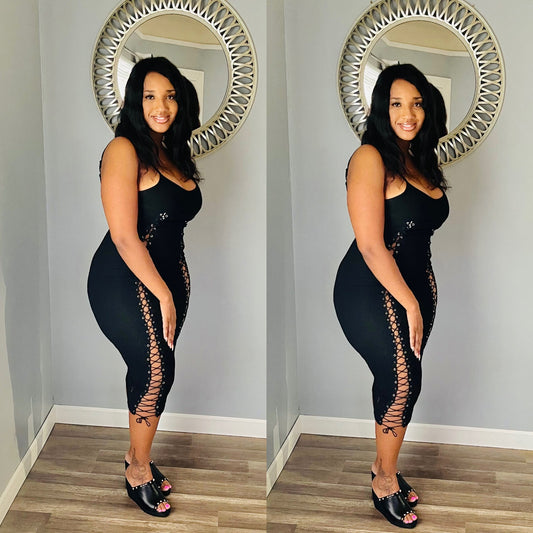 Embrace Lace Up Maxi Dress