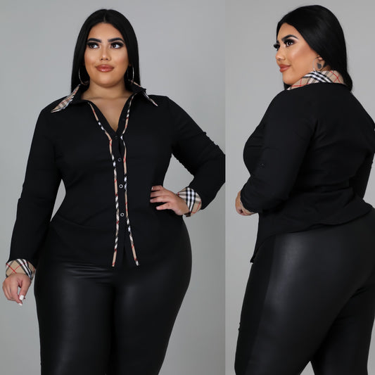 Top Notch Black Curvy Top