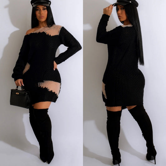 No Ordinary Black Sweater Dress