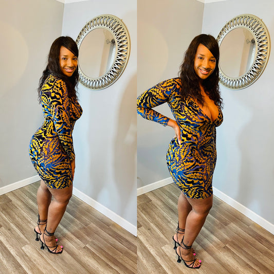 Birthday Behavior Royal/Gold Dress