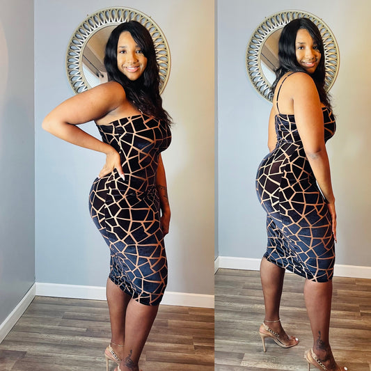 Safari Black/Gold Dress