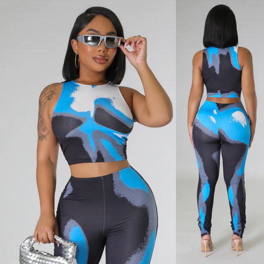 Blue Posh Leggings Set