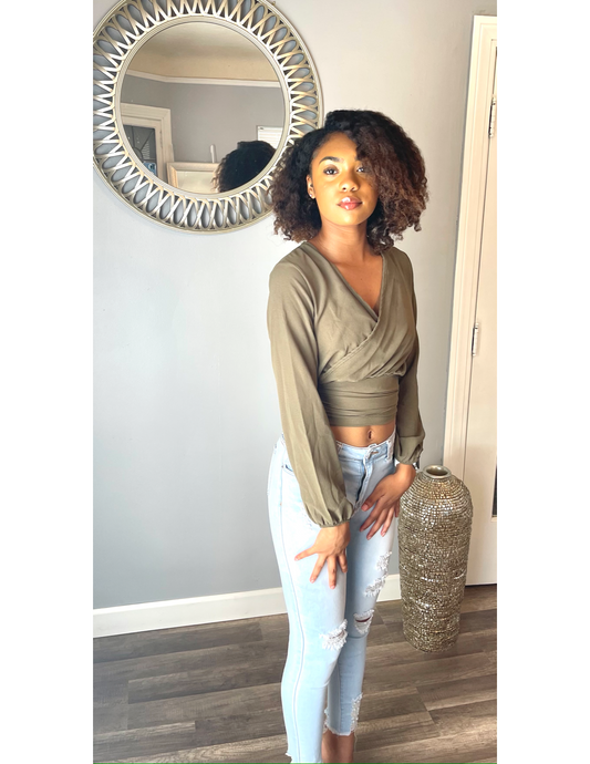 Wisdom Wrap Olive Top