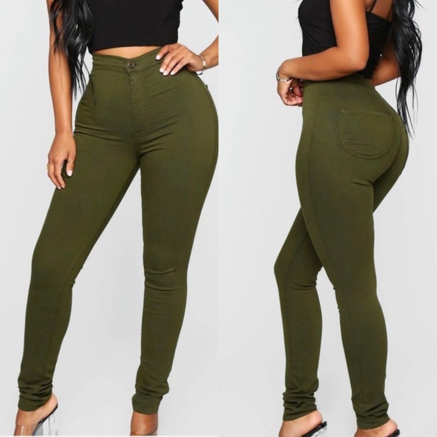 Olive Fitted Jeans