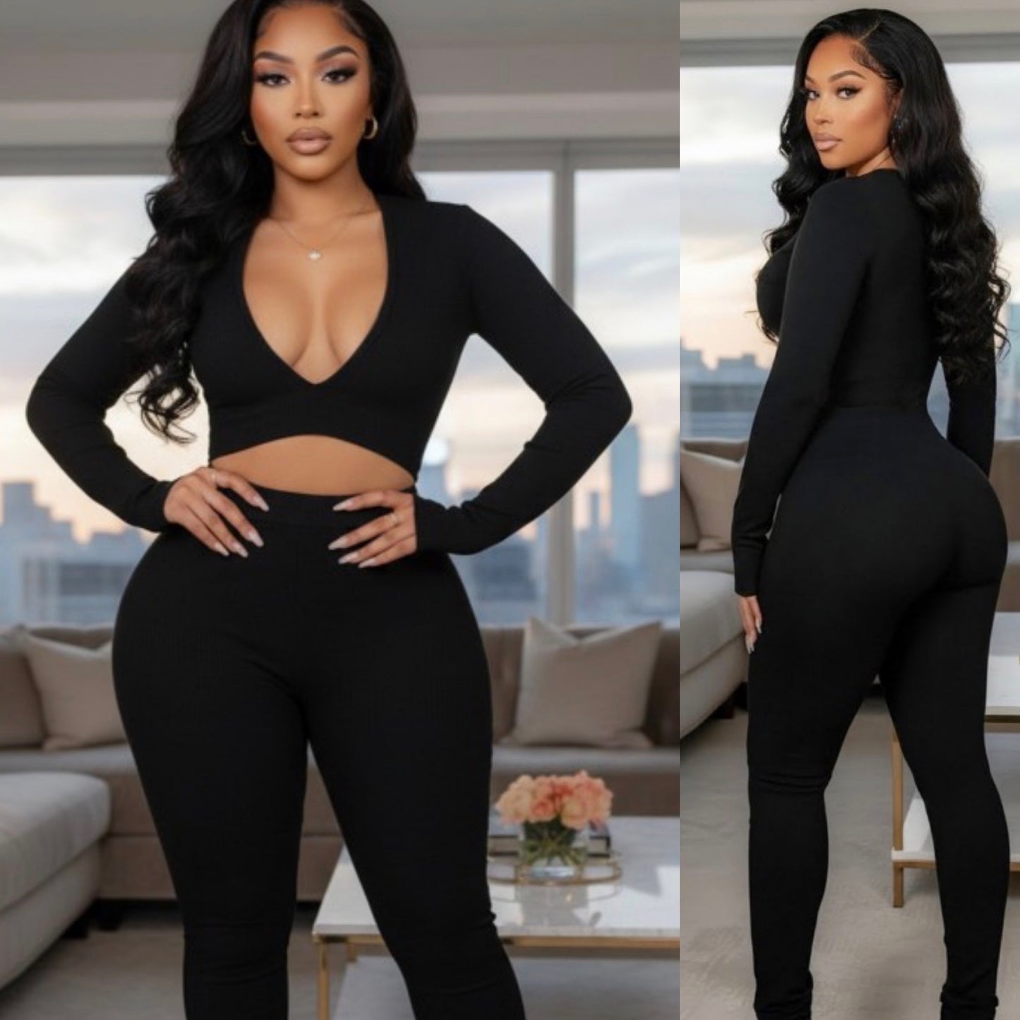 Prime Knit Jumpsuit - Black