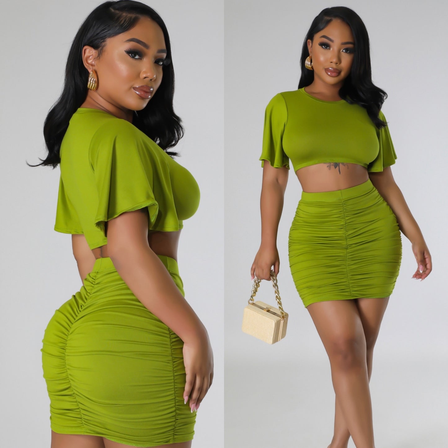 Green Apple Skirt Set